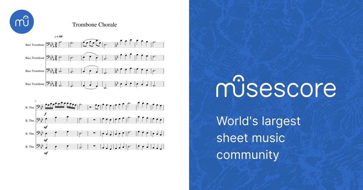 Trombone Chorale Sheet Music for Trombone bass (Mixed Quartet ...