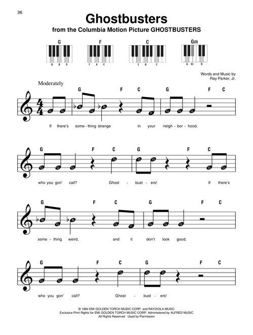 Ghostbusters - Ray Parker Jr. (Super Easy Piano)