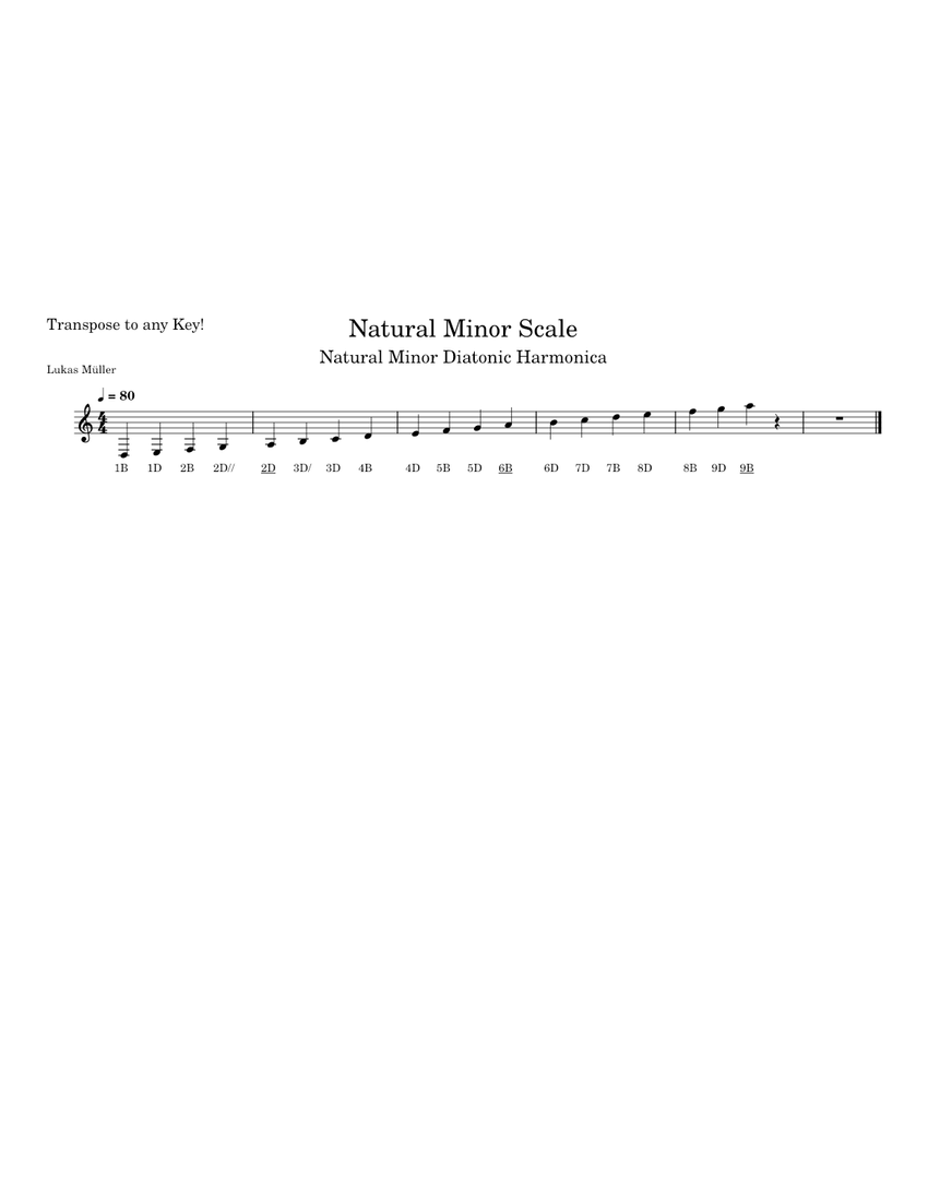 Harmonica minor scale outlet