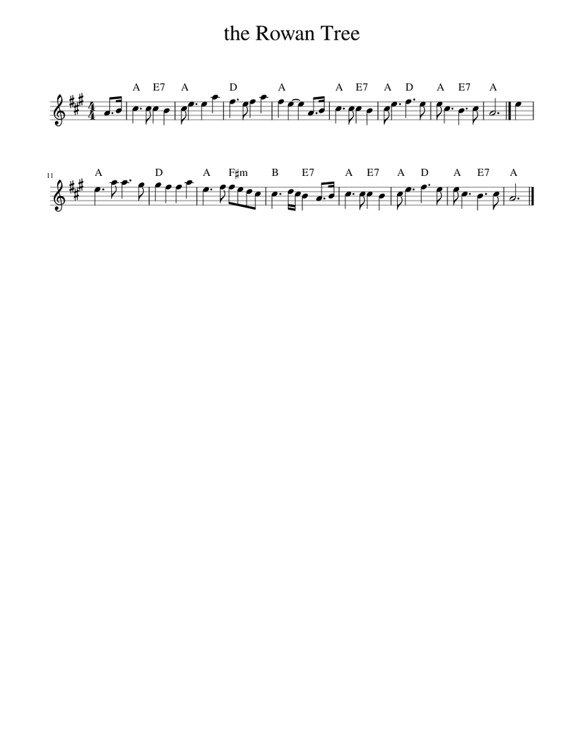 Rowan Tab the Rowan Tree Sheet Music with Chords for Piano (Solo) easy ...
