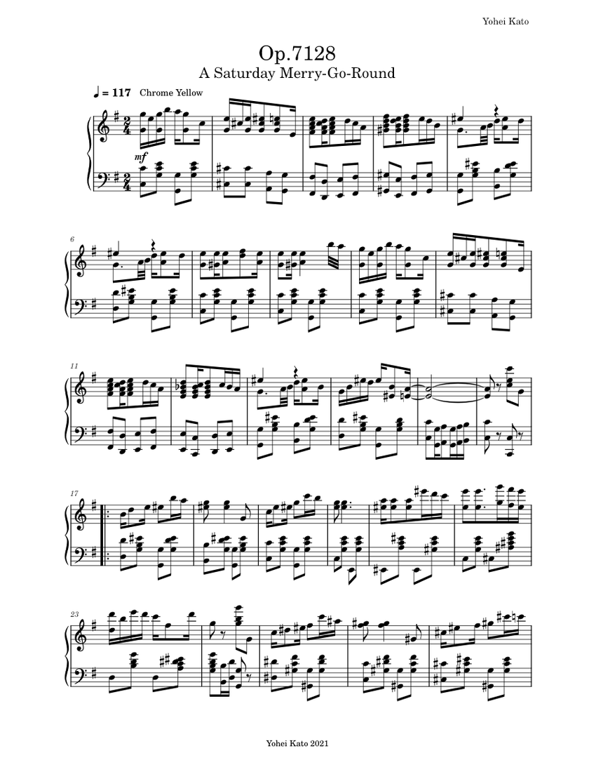 Op.7128 A Saturday MerryGoRound Sheet music for Piano (Solo