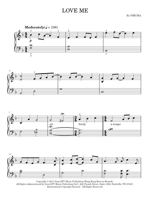 Love Me - Yiruma (Easy Piano)