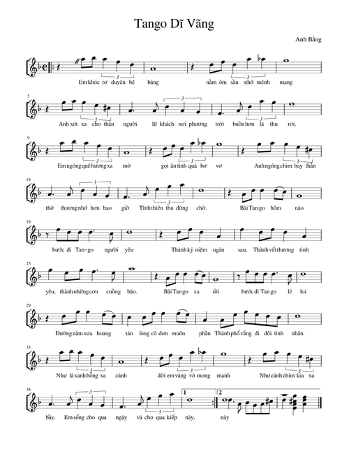 [Vietnamese] Tango Dĩ Vãng (Anh Bằng) [Lyrics]