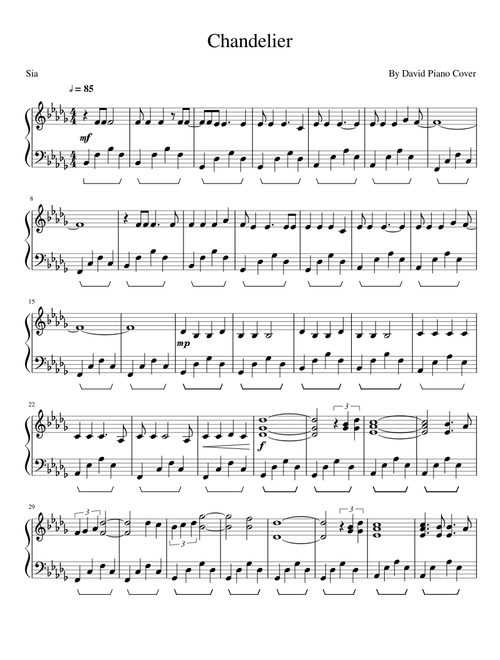 Chandelier, Sia - David Piano Cover