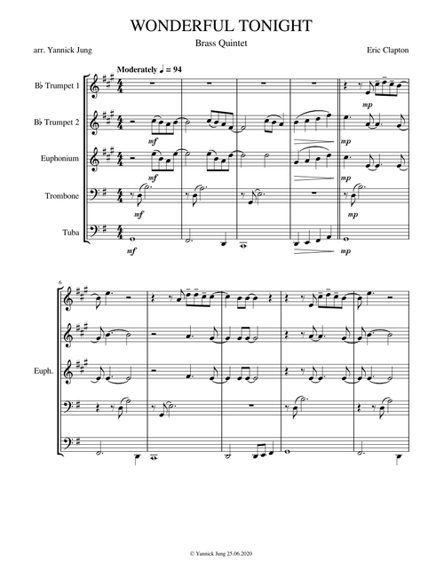 Wonderful Tonight - Brass Quintet - Eric Clapton