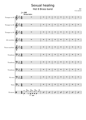Sexual Healing Hot 8 Brass Band Sheet Music for Trombone, Tuba