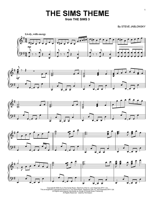 The Sims Theme (from The Sims 3) - Steve Jablonsky (Piano Solo)