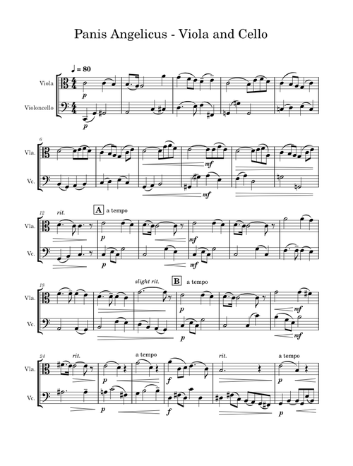 Panis Angelicus - Viola and Cello