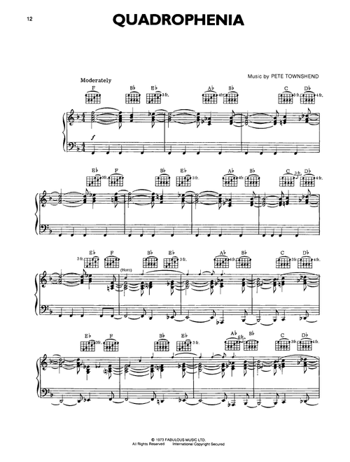 Quadrophenia - The Who (Piano-Vocal-Guitar)