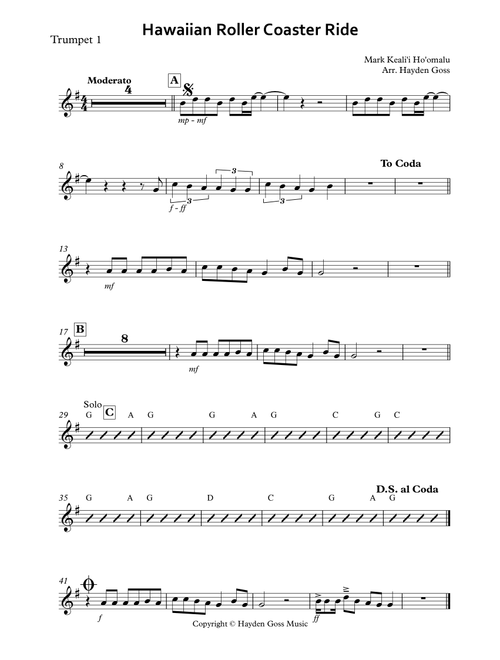 Hawaiian Roller Coaster Ride (Arr. Hayden Goss) - Mark Keali'i Ho'omalu (Small Ensemble)