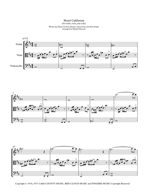 Hotel California (Arr. Takeshi Horochi) - Eagles (String Ensemble)