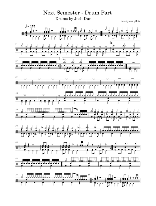 Next Semester - Drum Part