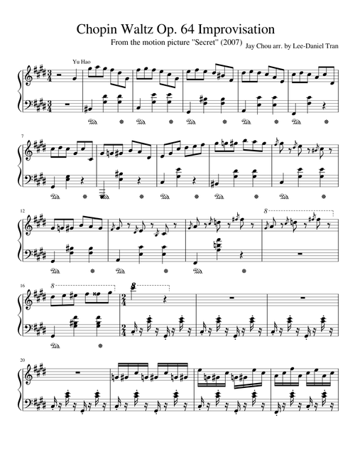 Chopin Waltz Op. 64 Improvisation from Secret by Jay Chou 