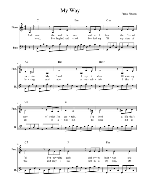 My Way (Arr. Barbara Schütze) - Elvis Presley (Small Ensemble)