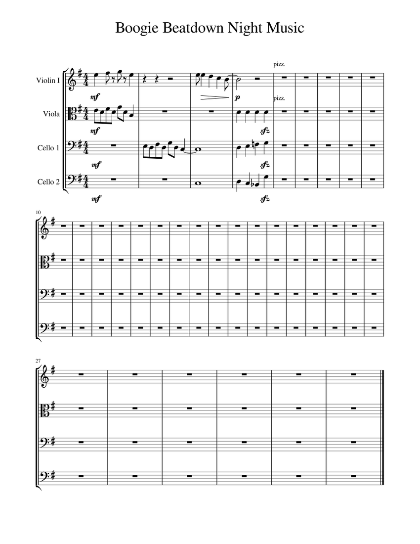 Boogie Beatdown Night Music Sheet music for Violin, Viola, Cello