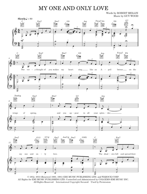 My One And Only Love - Dean Martin, Frank Sinatra, June Christy, Sting (Piano-Vocal-Guitar)