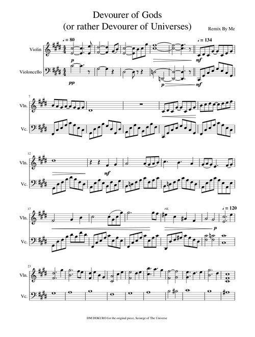 Devourer of Gods Violin and Cello Duet