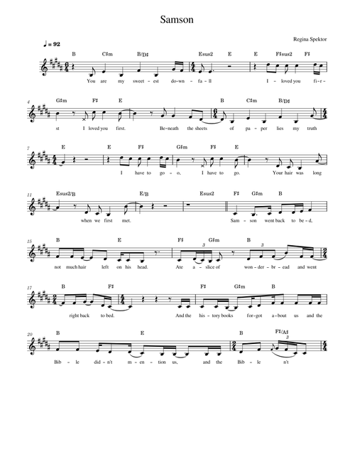 Samson - lead sheet