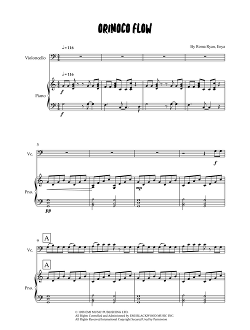 Orinoco Flow (Arr. Grant Golding) - Enya (Cello and Piano)