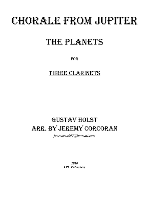 Chorale from Jupiter for Clarinet Trio (Arr. Jeremy Corcoran) - Gustav Holst (Woodwind Ensemble)