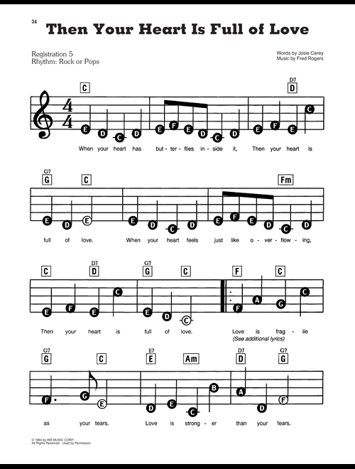 Then Your Heart Is Full Of Love (from Mister Rogers' Neighborhood) - Fred Rogers (E-Z Play Today)