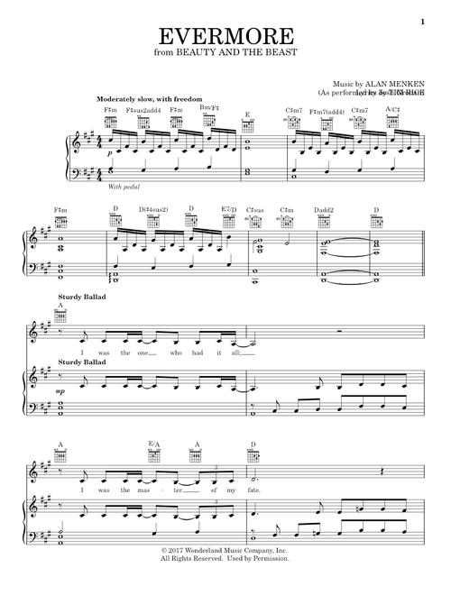 Evermore (from Beauty And The Beast) - Josh Groban (Piano-Vocal-Guitar + Backing Track)