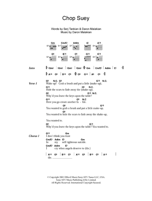 Chop Suey! - System Of A Down (Guitar Chords-Lyrics)
