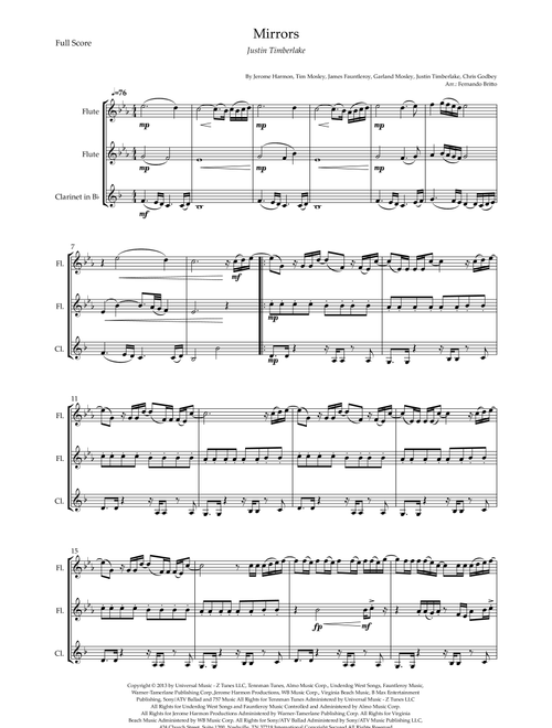 Mirrors (Arr. Fernando Britto) - Justin Timberlake (Woodwind Ensemble)