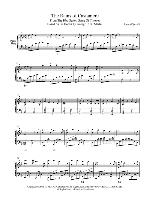 The Rains Of Castamere (Arr. Lisa Lamb) - Ramin Djawadi (Harp)