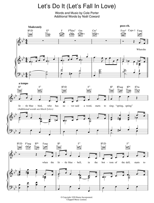Let's Do It (Let's Fall In Love) - Cole Porter (Piano-Vocal-Guitar (Piano Accompaniment))