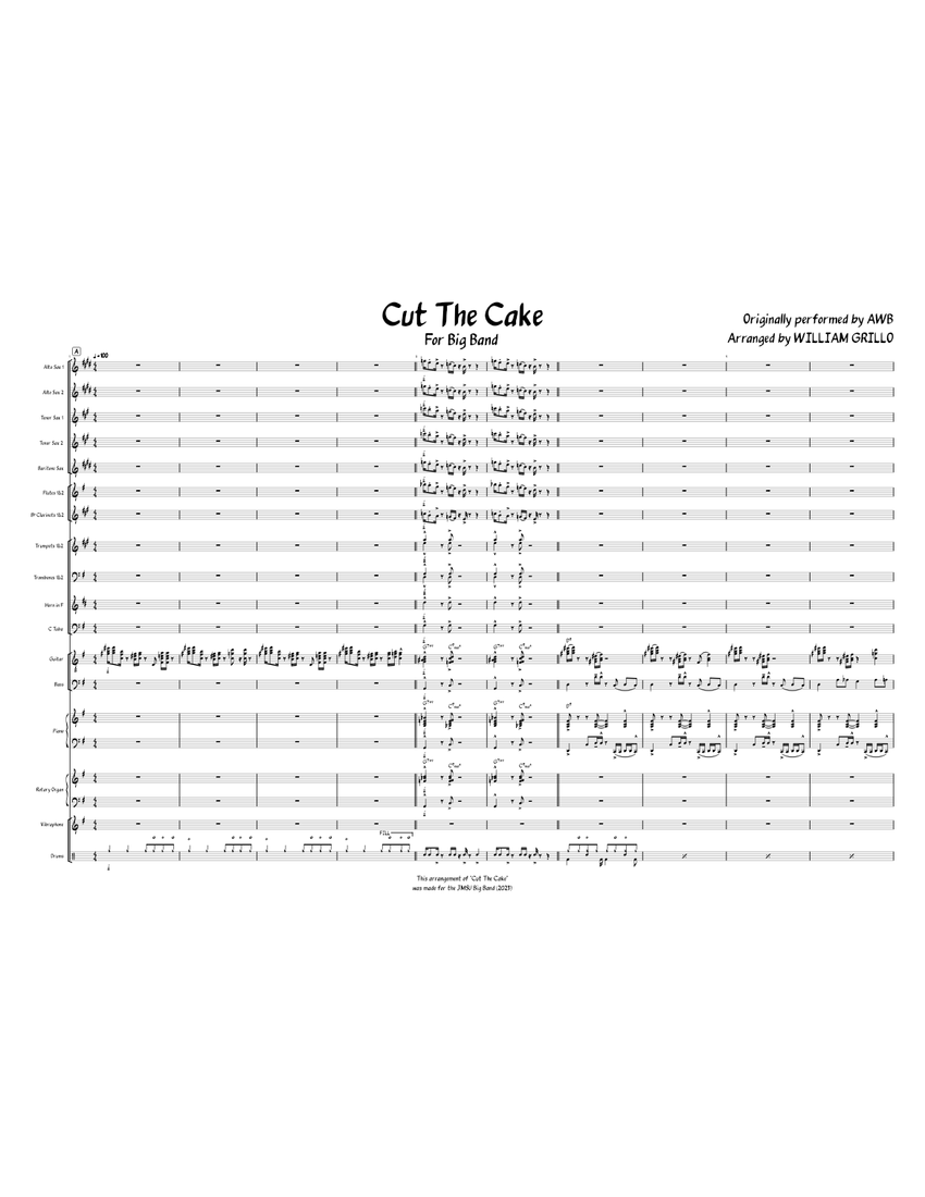 Cut The Cake Sheet music for Piano, Trombone, Organ, Tuba & more instruments (Mixed Ensemble