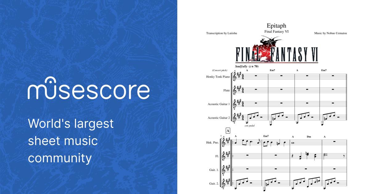 Epitaph - Final Fantasy VI (Transcription) Sheet music for