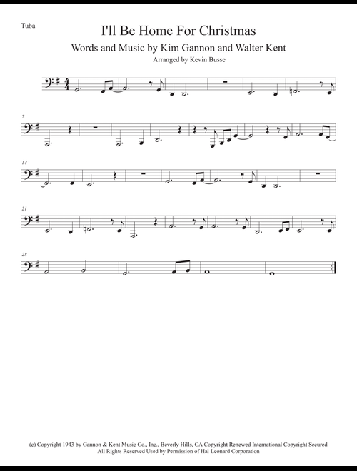 I'll Be Home For Christmas (Arr. Kevin Busse) - Rascal Flatts (Tuba Solo)