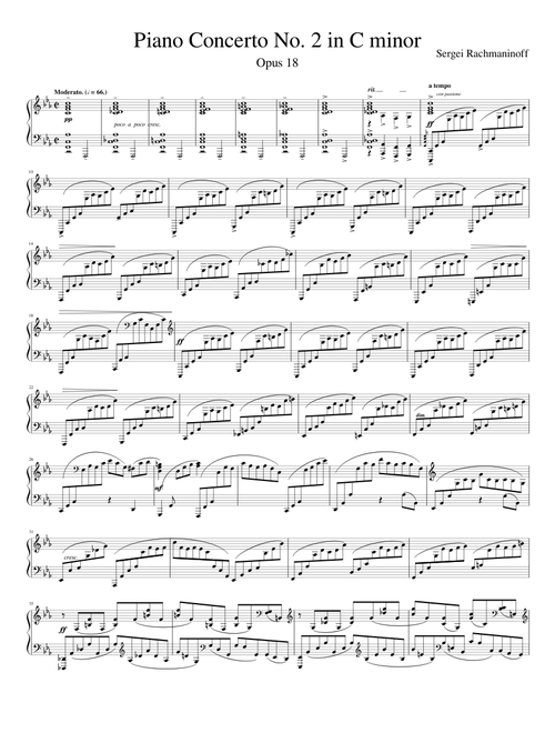 Rachmaninoff - Piano Concerto No. 2 (Op. 18) - 1st Mvmt - Piano Solo