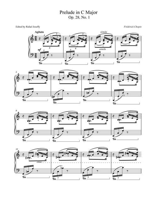 Chopin - Preludes in C Major, Op.28 No.1 'Reunion' - Original With Fingering For Piano Solo (Arr. poon) - Frédéric François Chopin (Piano Solo)