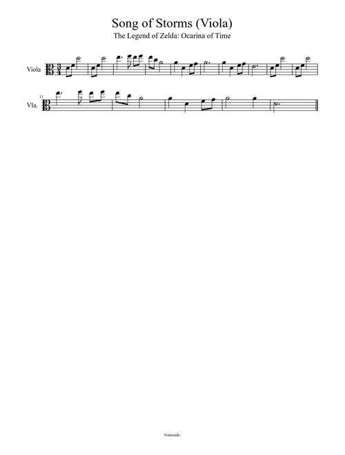 Song of Storms (Viola)