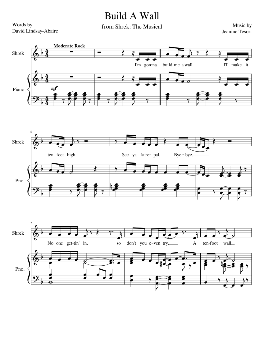 Build A Wall Sheet music for Piano, Vocals (PianoVoice)
