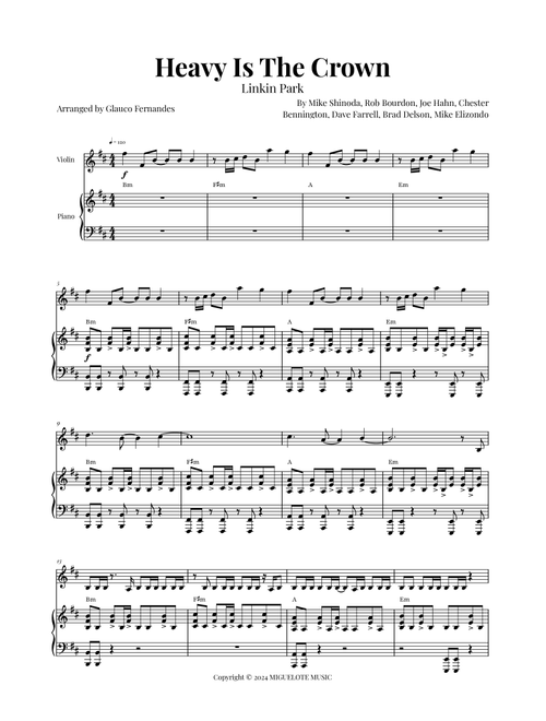 Heavy Is The Crown (Arr. Glauco Fernandes) - Linkin Park (Violin and Piano)