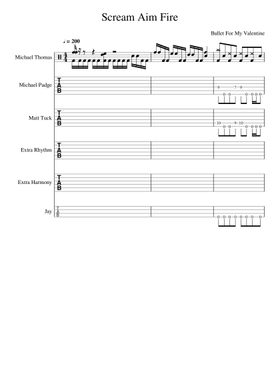 Free Bullet for My Valentine sheet music | Download PDF or print