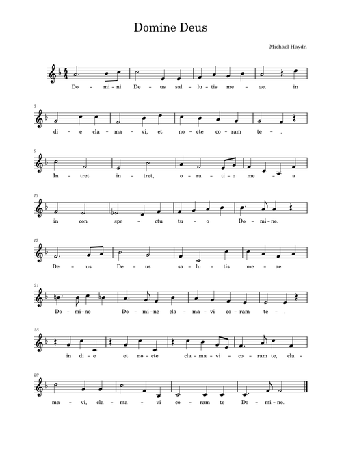Domine Deus - Johann Michael Haydn