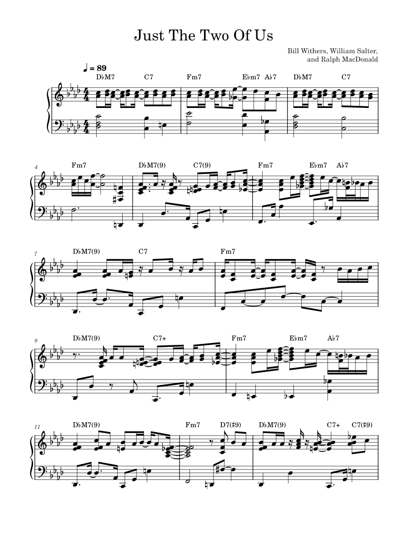 Just The Two Of US Sheet music for Piano Solo Musescore