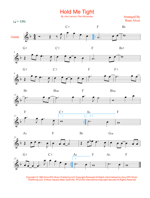 Hold Me Tight (Arr. Rene Alves) - The Beatles (Guitar and Piano)