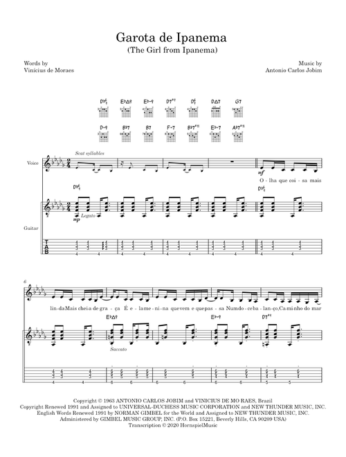 Garota de Ipanema: Original words, key, and melody – João Gilberto
