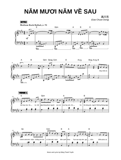Năm Mươi Năm Về Sau - Gao Chuan Dong (高川东) (Piano)