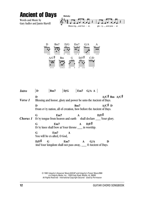 Ancient Of Days - Ron Kenoly, Petra (Guitar Chords-Lyrics)