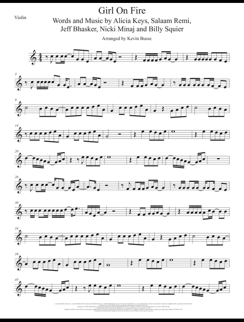 Girl On Fire (Arr. Kevin Busse) - Alicia Keys Featuring Nicki Minaj (Violin Solo)