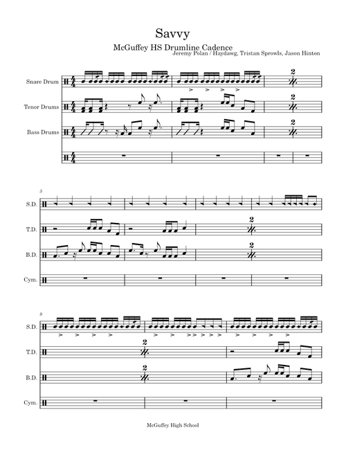 Savvy - Jeremy Polan arr. Tristan Sprowls  Jason Hinton