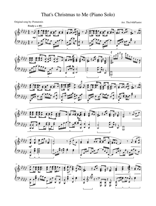 That's Christmas to Me by Pentatonix (Piano Solo)