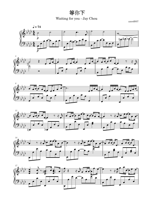 Waiting for you – Jay Chou Waiting for you 等你下课 piano cover - Jay Chou