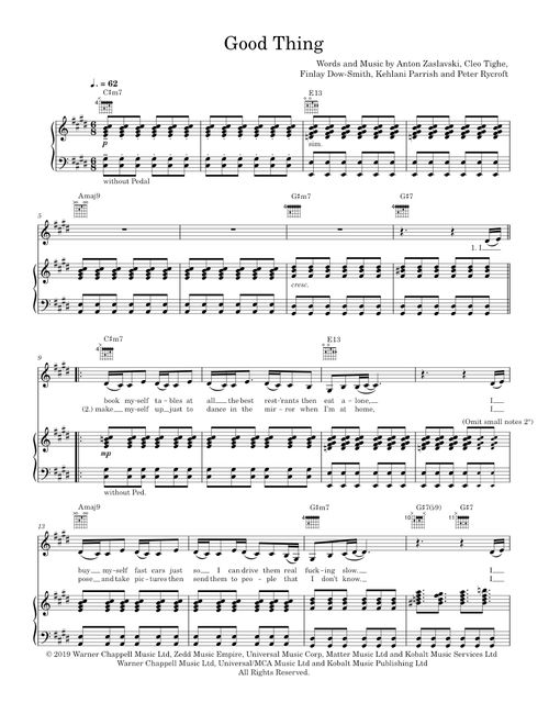 Good Thing - Zedd ft Kehlani (Piano-Voice)